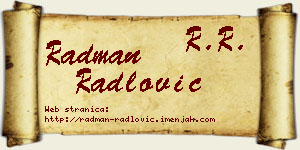 Radman Radlović vizit kartica